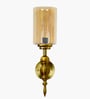 Mid-Century Modern and Glass Wall Light, Amber Glass