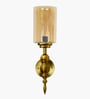 Mid-Century Modern and Glass Wall Light, Amber Glass