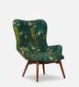 Mid Fabric Full Back Lounge Chair in Ferns Design Colour