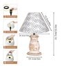 Mid Century Single Table Lamp with Whitewash Finish and Star Cone Shade