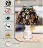 Mid Century Single Table Lamp with White-Wash Finish and Iris Cone Shade