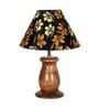 Mid Century Single Table Lamp with Walnut Finish and Iris Cone Shade