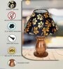 Mid Century Single Table Lamp with Walnut Finish and Iris Cone Shade