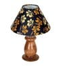 Mid Century Single Table Lamp with Walnut Finish and Iris Cone Shade