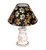 Mid Century Single Table Lamp with White-Wash Finish and Iris Cone Shade