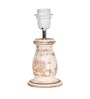 Mid Century Single Table Lamp with White-Wash Finish and Iris Cone Shade