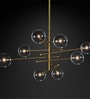 Mid-Century Sputnik Chandelier   8-Light Globe Design in Gold Finish
