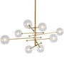 Mid-Century Sputnik Chandelier   8-Light Globe Design in Gold Finish