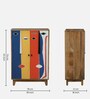 Midas Mango Wood Hand Painted Multicolor 2 Door Cabinet In Natural Finish