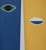 Midas Mango Wood Hand Painted Multicolor 2 Door Cabinet In Natural Finish
