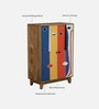 Midas Mango Wood Hand Painted Multicolor 2 Door Cabinet In Natural Finish