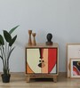 Midas Mango Wood Hand Painted Multicolour 2 Door Small Cabinet In Natural Finish