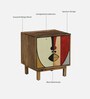 Midas Mango Wood Hand Painted Multicolour 2 Door Small Cabinet In Natural Finish