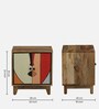 Midas Mango Wood Hand Painted Multicolour 2 Door Small Cabinet In Natural Finish