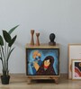 Midas Mango Wood Hand Painted Multicolour Cabinet In Natural Finish