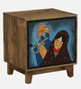 Midas Mango Wood Hand Painted Multicolour Cabinet In Natural Finish