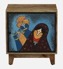 Midas Mango Wood Hand Painted Multicolour Cabinet In Natural Finish