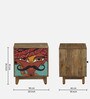 Midas Mango Wood Hand Painted Multicolour One Door Small Cabinet In Natural Finish