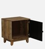 Midas Mango Wood Hand Painted Multicolour One Door Small Cabinet In Natural Finish