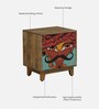 Midas Mango Wood Hand Painted Multicolour One Door Small Cabinet In Natural Finish