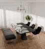 Midnight Blossom 6 Seater Bone Inlay Finish Dining Table 