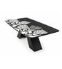 Midnight Blossom 6 Seater Bone Inlay Finish Dining Table 