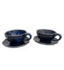 Midnight Blue Ceramic  8 Pcs Tea Cups With Saucer