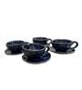 Midnight Blue Ceramic  8 Pcs Tea Cups With Saucer