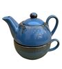 Midnight Blue Ceramic  Tea Pot With Cup