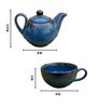Midnight Blue Ceramic  Tea Pot With Cup