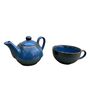 Midnight Blue Ceramic  Tea Pot With Cup