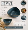 Midnight Blue Triangle Ceramic Serving Bowls, 500 Ml (Set Of 2)