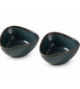 Midnight Blue Triangle Ceramic Serving Bowls, 500 Ml (Set Of 2)