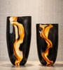 Midnight Crest Glass Vase