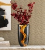Midnight Crest Glass Vase