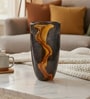 Midnight Crest Glass Vase