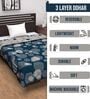 Midnight Grey Microfiber Geometric 120 Gsm Double Dohar