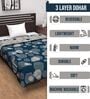 Midnight Grey Microfiber Geometric 120 Gsm Single Dohar