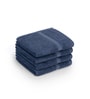 Midnight Indigo Bamboo and Cotton Solid 600 GSM Face Towels Pack of 4