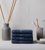 Midnight Indigo Bamboo and Cotton Solid 600 GSM Face Towels Pack of 4