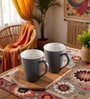 Midnight Mosaic Coffee Mug Set of 2 (275 ML Each) Microwave Safe Coffee Mugs