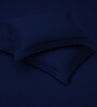 Midnight Navy Stripe 300 TC Pure Cotton King Fitted Bedsheet with 2 Pillow Covers