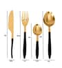 Midnight Opulence Black & Gold  Stainless Steel (Set of 16) Cutlery  Set
