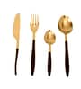 Midnight Opulence Black & Gold  Stainless Steel (Set of 16) Cutlery  Set