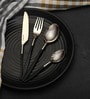 Midnight Opulence Black & Gold  Stainless Steel (Set of 16) Cutlery  Set