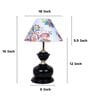Midnight Radiance Black Metal Table Lamp With English Oak Print Satin Shade
