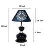 Midnight Radiance Black Metal Table Lamp With French Floral Print Satin Shade