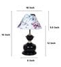 Midnight Radiance Black Metal Table Lamp With Cobra Saffron Print Satin Shade