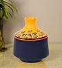 Midnight Sunflower Blue Terracotta Vase