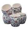 Midsummer Night Dream 190ml White & Blue Stoneware (Set of 6) Tea Khullad